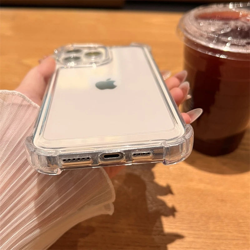 Shockproof Transparent Case For iPhone 15 14 13 12 11 Pro Max X Xs XR Max 7 8 Plus Bumper Cases Cover